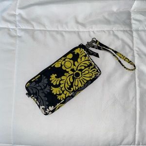 Vera Bradley Baroque White Yellow Black Wristlet